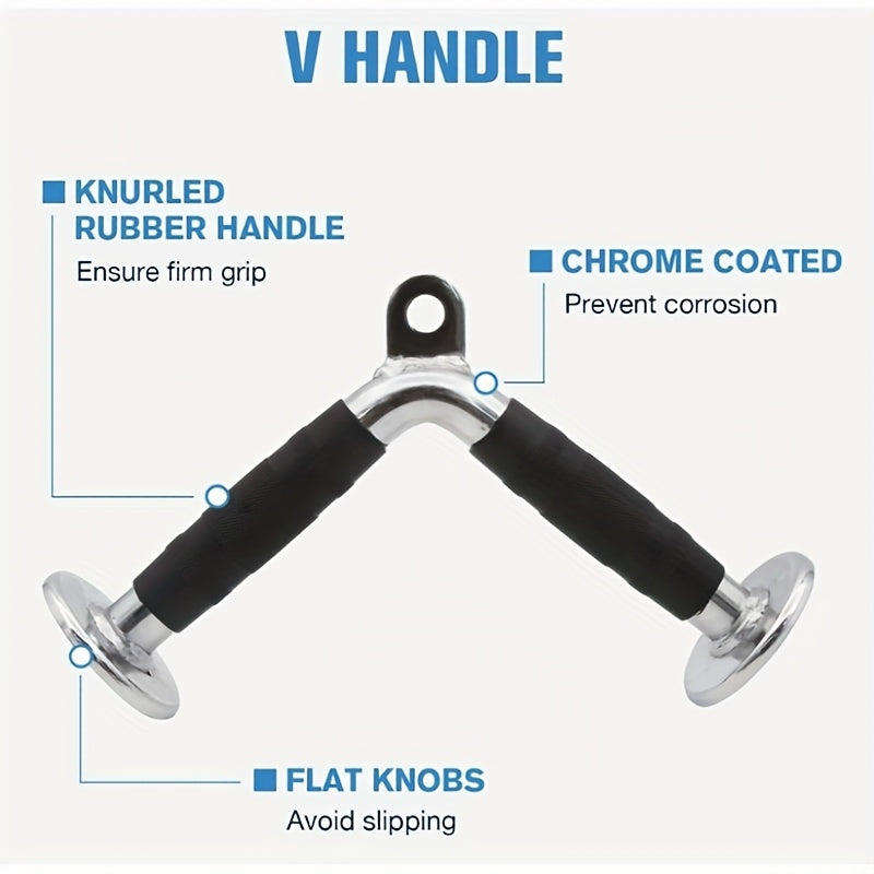 RitFit Gym Kabelmaschinen-Kit – V-Bar, Trizepsseil & Doppel-D-Griffe