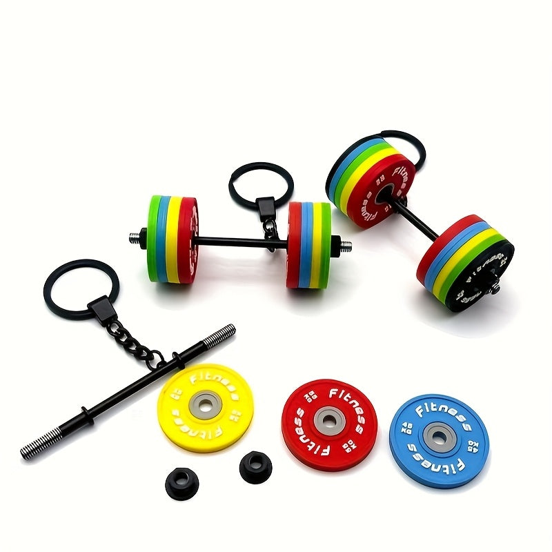 Abnehmbarer PVC-Hantel-Schlüsselanhänger – Mini-Gewicht-Version für Fitness-Fans